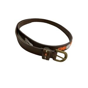 Aeropostale belt with stitching size Small Brown Gold Orange Green White